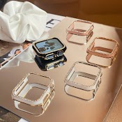 Ốp Bảo Vệ Mặt Đồng Hồ Đính Kim Cương Cho Apple Watch Series 7 6 Se 54 38Mm 42Mm 45Mm 41Mm 40Mm 44Mm