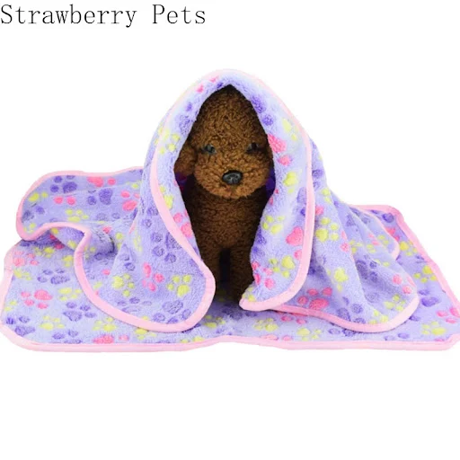 Super Soft Flannel Fleece Cat Dog Bed Mats Paw Foot Print Warm Pet Blanket Sleeping Beds Cover Mat For Small Medium Dogs