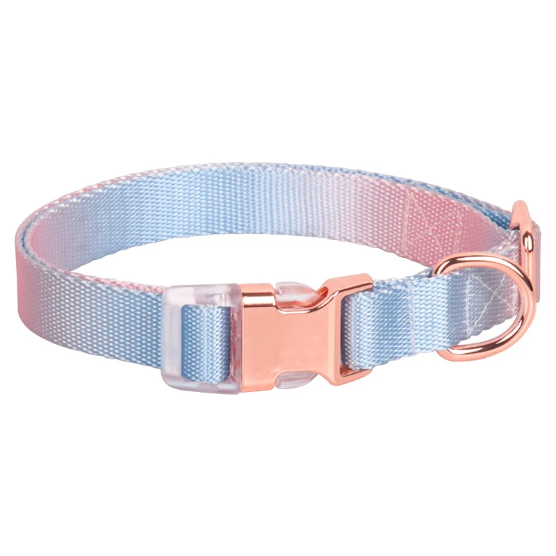 Collier pour chien et chat en nylon réglable, petit, moyen et grand, dégradé, accessoires de mode pour animaux de compagnie