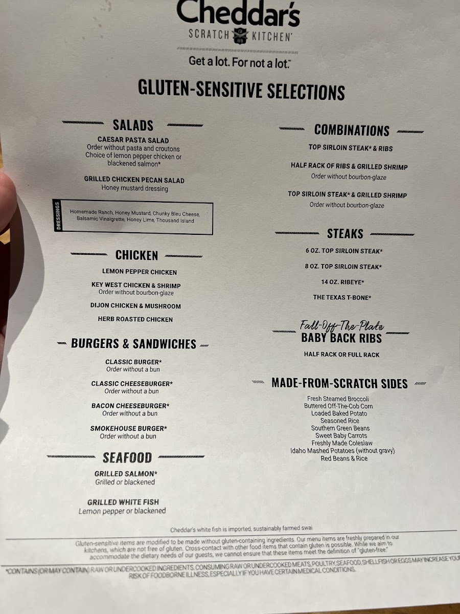 Gluten-Free at Cheddar's Scratch Kitchen