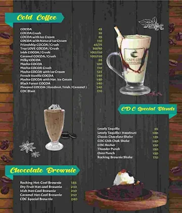 Cafe Dot Com menu 