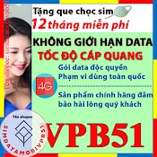 [Sim Data Vpb51] Sim Max Băng Thông Mobifone Trọn Gói 1 Năm Không Giới Hạn Dung Lượng Tốc Độ Cao Vp51