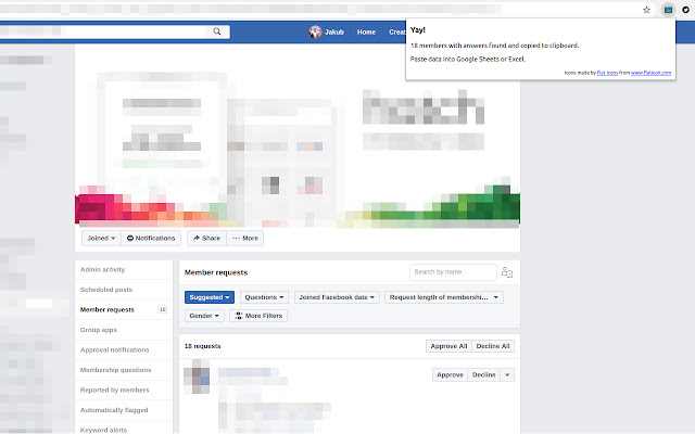 Extract Facebook Group Answers chrome extension