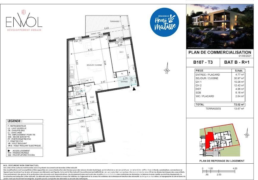 Vente appartement 3 pièces 72 m² à Les Angles (30133), 287 910 €