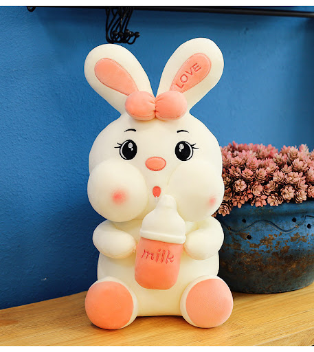 Title 1, Creative Baby Bottle Rabbit Doll Cute Plush Toy...
