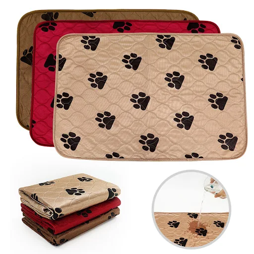 Waterproof Pet Diaper Mat Reusable Dog Urine Pad Washable Dogs Cat Diapers Pads Bone Paw Print Seat Cover Mats For Sofa 