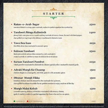 Mabruk - Sahara Star menu 