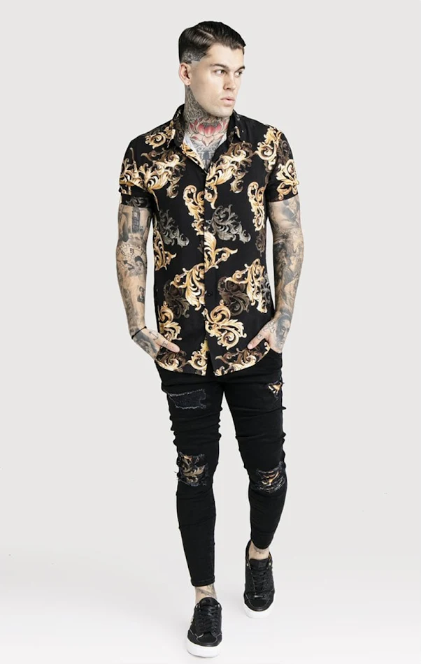 Europese maat heren zomer geruite print overhemd, ademend en lichtgewicht. Comfortabele pasvorm, ideaal voor warme zomerdagen en een casual look.