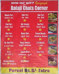 Balaji Chats Corner menu 1