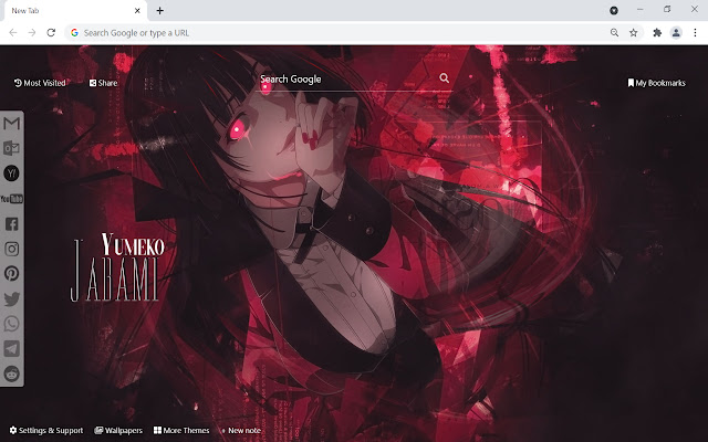 Yumeko Wallpaper Custom New Tab