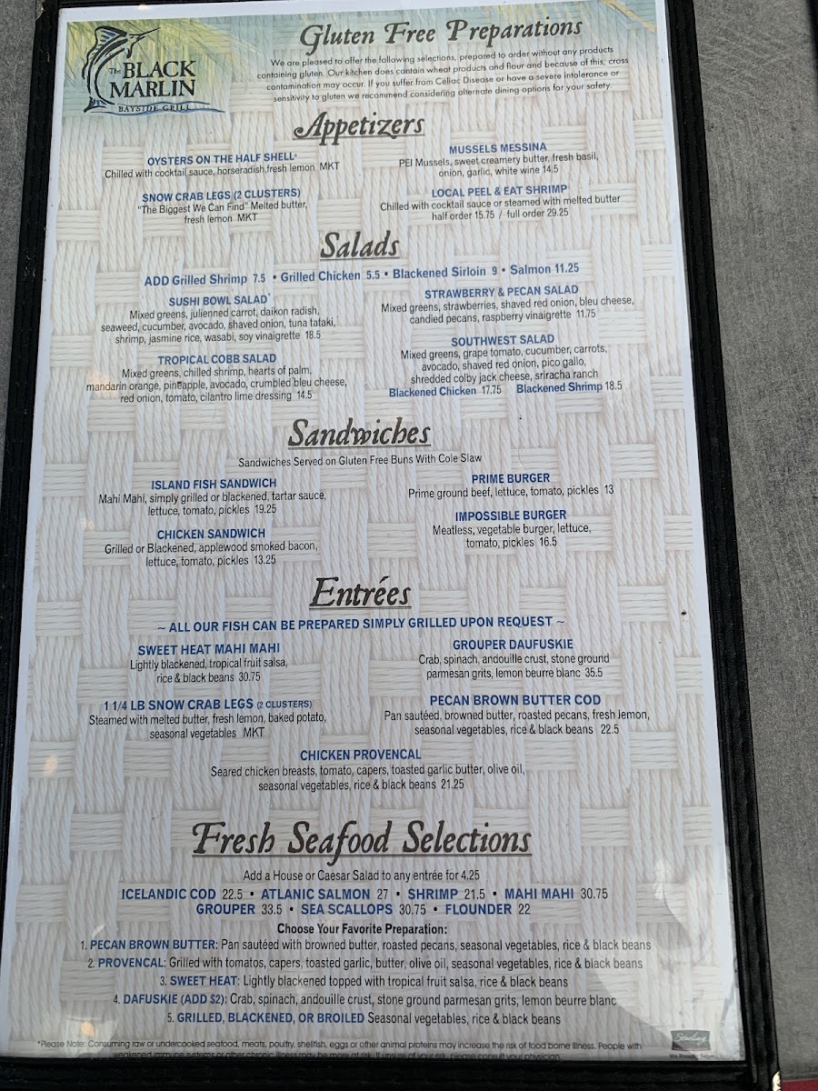 GF menu