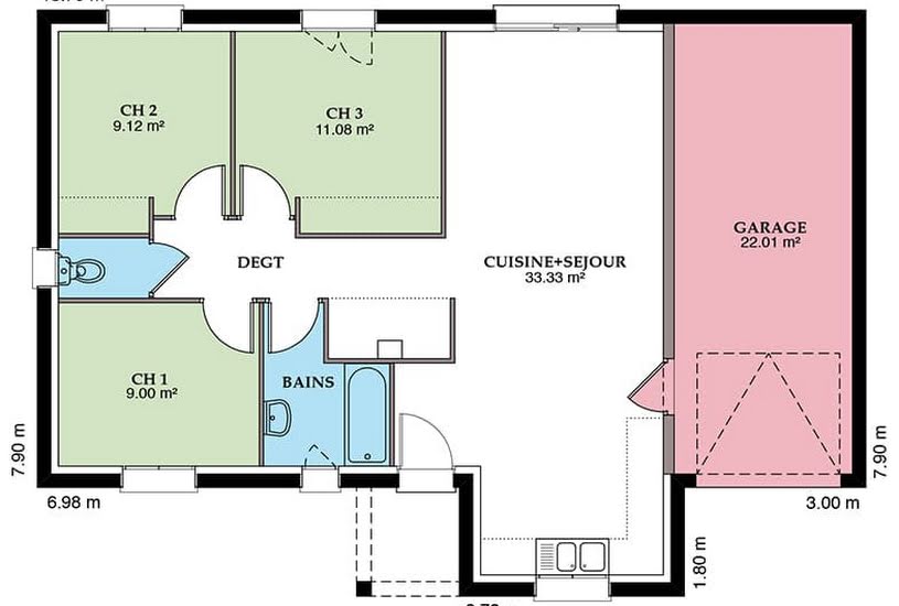  Vente Terrain + Maison - Terrain : 500m² - Maison : 97m² à Épouville (76133) 