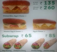 Subway menu 5