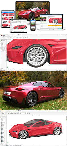SOLIDWORKS Tesla Roadster car modeling tutorial