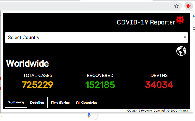 COVID-19 Reporter chrome extension