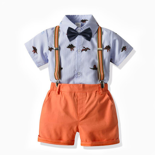 Title 8, Boys Short-sleeved T-shirt Suspender Pants Sty...