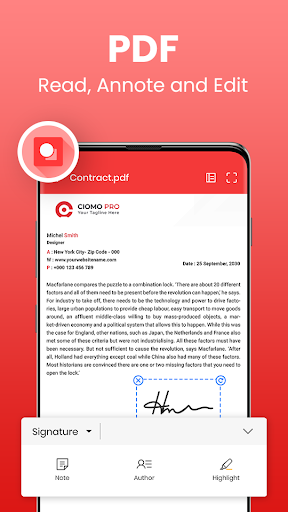 Screenshot Office App - DOCX, PDF, XLSX