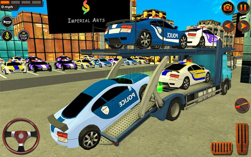 City Police Car Transporter Truck: Trailer Driving screenshots 4