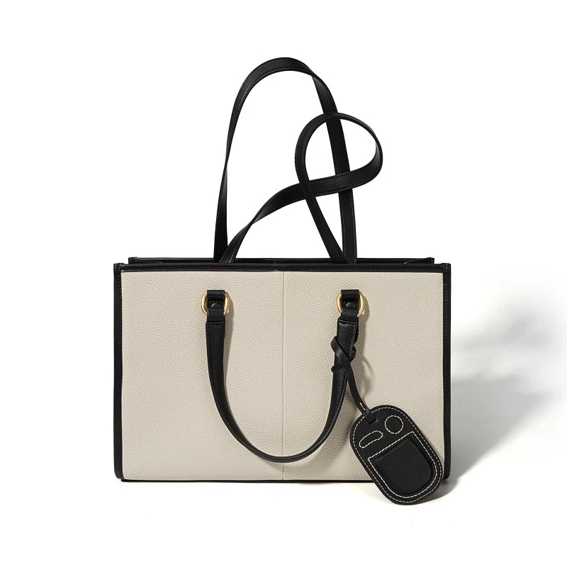 Sac bandoulière grande capacité pour le通勤, style niche, nouveau style de mode, color block rétro. Idéal pour vos déplacements.