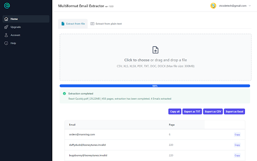 Multiformat Email Extractor