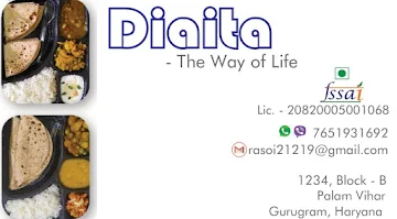 Diaita - The Way Of Life menu 