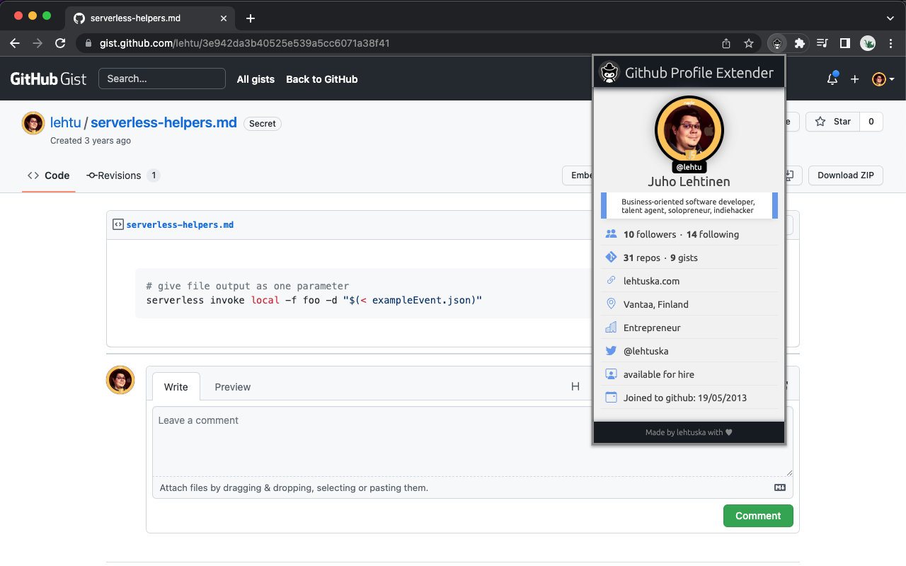 Github Profile Extender Preview image 2