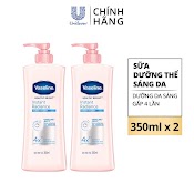 Combo 2 Sữa Dưỡng Thể Dưỡng Sáng Da Tức Thì Vaseline Healthy Bright Instant Radiance 350Ml/Chai