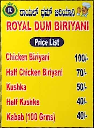 Royal Dum Biryani menu 1