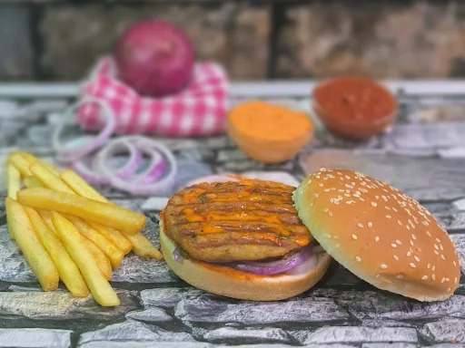 Grilled Mexican Mutton Burger Meal (With Small Fries)