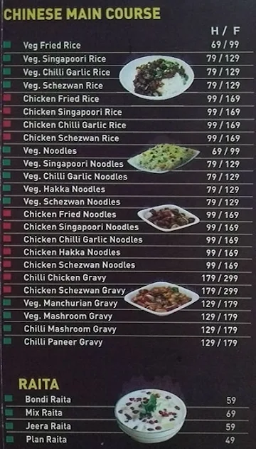 Punjabi Chicken menu 