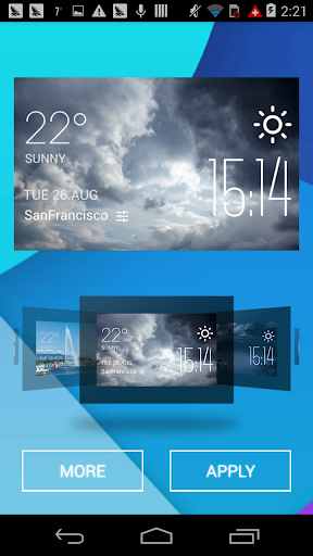 Cloudy weather widget clock