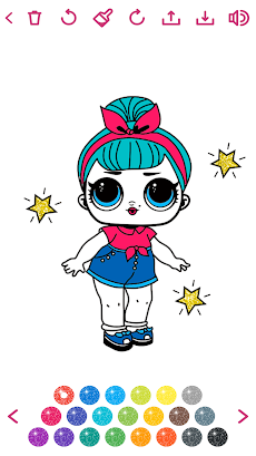 Cute Glitter Dolls Coloring Pagesのおすすめ画像4