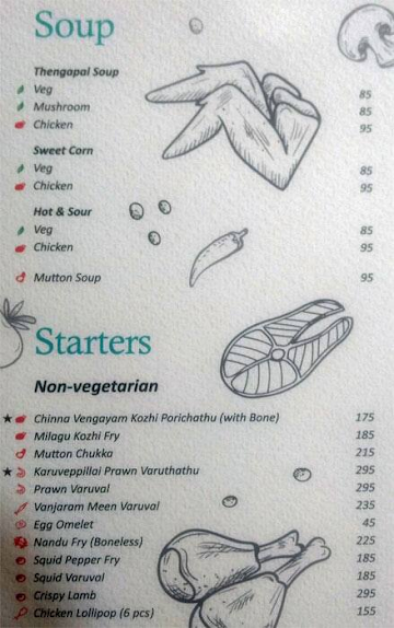 Pebbles Restaurant menu 