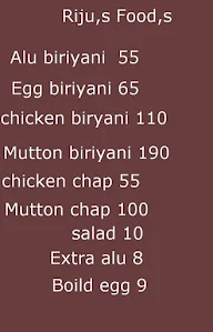 Riju's Foods menu 1