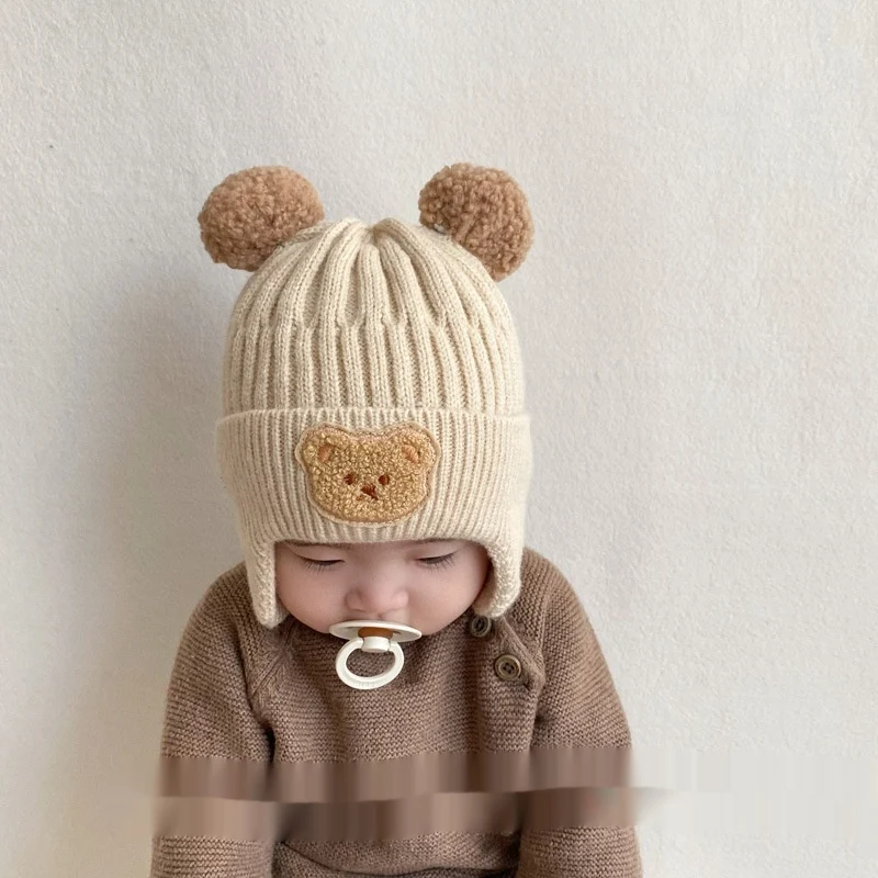 Title 9, Schattige wollen baby muts met beren oren, houd...