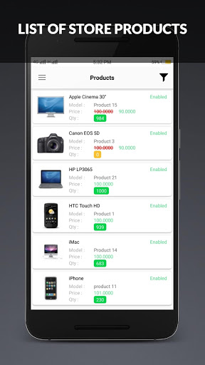 Screenshot Opencart Admin Mobile App.