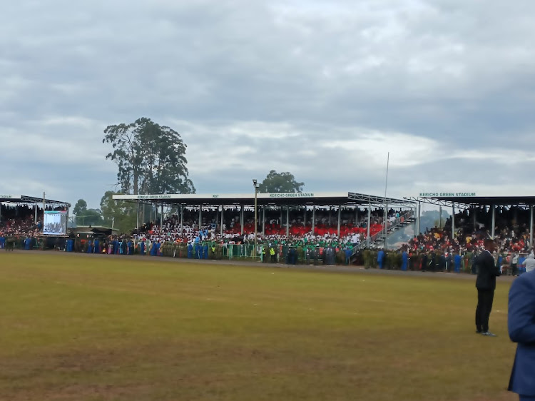 A view inside the Kericho Green stadium which is playing host for the 60th Mashujaa day celebrations on October 20, 2023