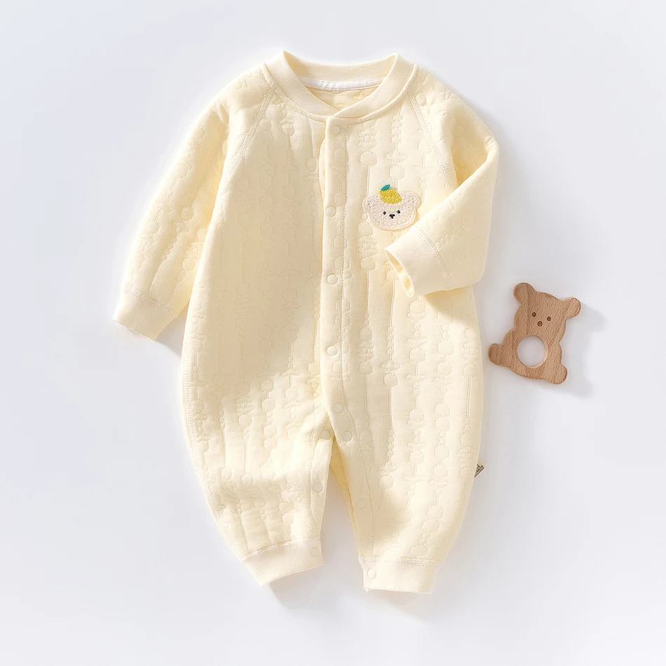 Baby Warme Jumpsuit Herfst en Winter Gewatteerde Kleding — Houd je baby warm en comfortabel in deze zachte, gewatteerde jumpsuit voor koude dagen