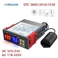 Bộ Điều Khiển Nhiệt Độ Kỹ Thuật Số Stc - 3008 3018 3028 C / F Ac 110V 220V Dc 12V 24V 10A