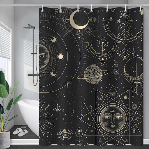 Title 8, New Starry Sky Print Waterproof Polyester Showe...