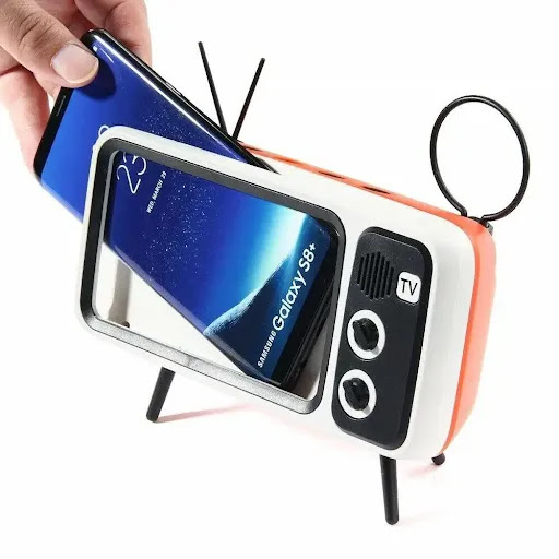 Title 10, Retro TV Bluetooth Speaker Phone Holder Enjoy C...
