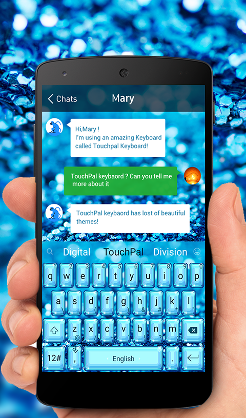 Android application Blue Diamond Keyboard Theme screenshort