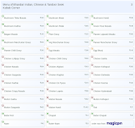 Bhandari Indian, Chinese & Tandoor Seek Kabab Corner menu 3