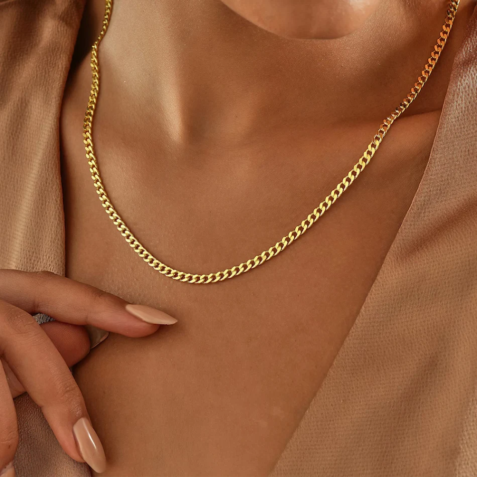 Klassieke Roestvrijstalen Ketting voor Heren en Dames Duurzame Sieraden Waterbestendig en Slijtvast Stijlvol Accessoire voor Dagelijks Gebruik