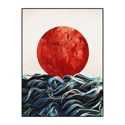Title 4, Sunrise landscape painting for living room and ...