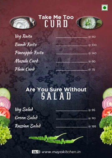 Mayo Cafe And Restaurant menu 