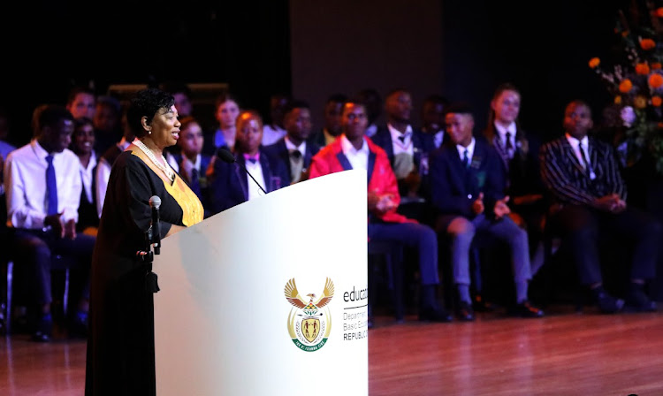 Basic education minister Angie Motshekga announces that the matric class of 2022 achieved an 80.4% pass rate. Picture: ANTONIO MUCHAVE