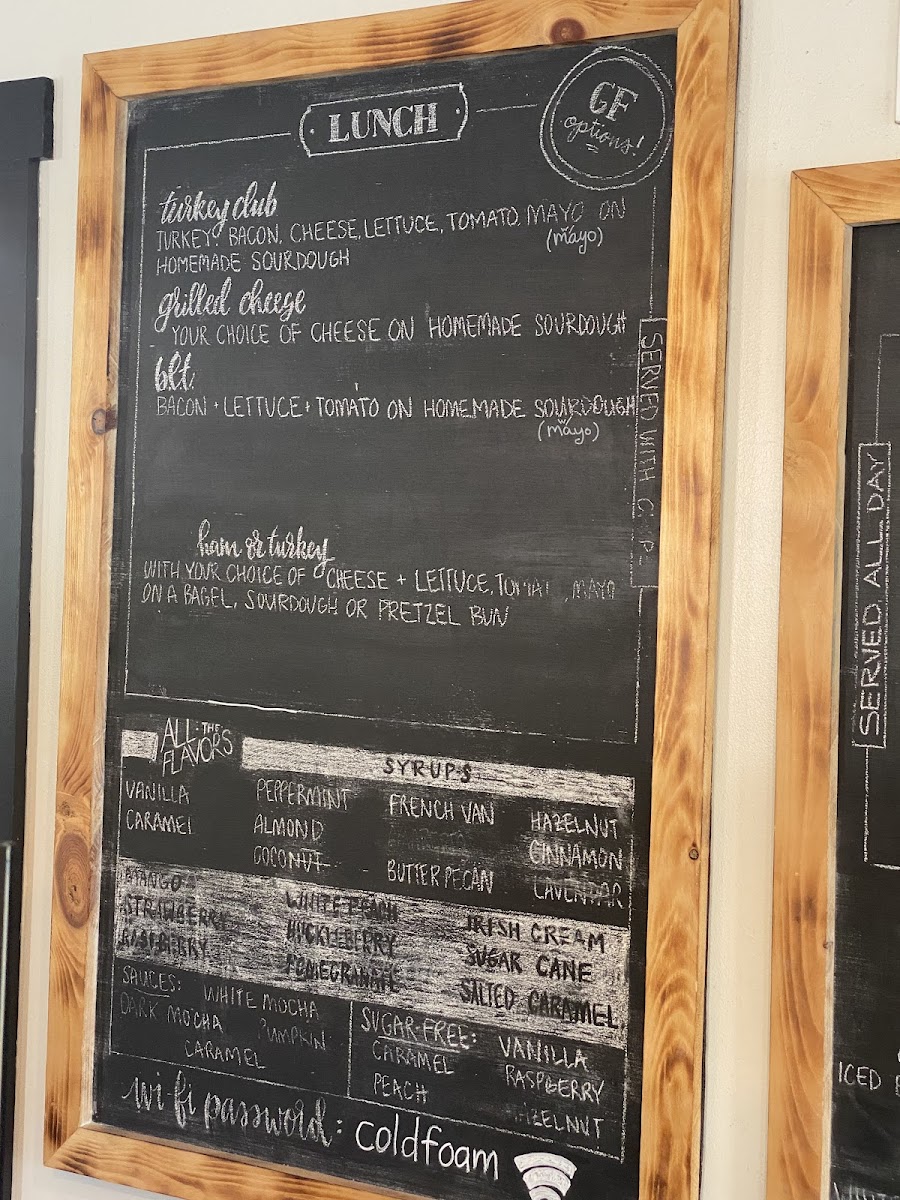 Haiden's Coffee & Café gluten-free menu