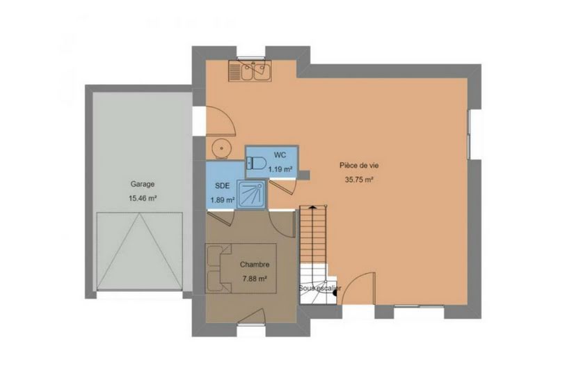  Vente Terrain + Maison - Terrain : 440m² - Maison : 89m² à Bruc-sur-Aff (35550) 