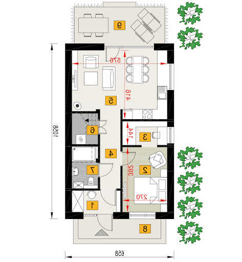 Rezolutny BN pa - A112bN/1 - Rzut parteru